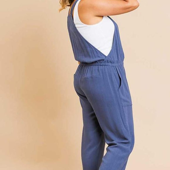 ✴️LAST ONE✴️ 🍁LINEN BLEND  OVERALLS IN BLACK - Picture 9 of 10